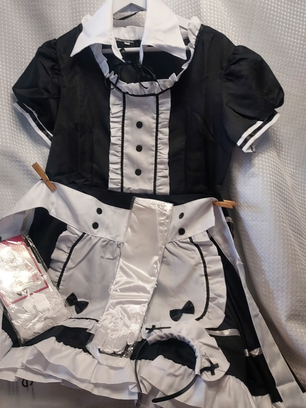 Black and White Maid Costume Dress with Apron - Classic  Costume